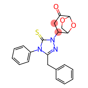 2-(3-benzyl-4-phenyl-5-thioxo-4,5-dihydro-1H-1,2,4-triazol-1-yl)-6,8-dioxabicyclo[3.2.1]octan-4-one