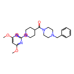 1-BENZYL-4-[(1-(4,6-DIMETHOXYPYRIMIDIN-2-YL)PIPERIDIN-4-YL)CARBONYL]PIPERAZINE