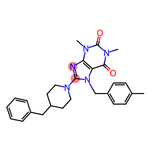 8-(4-BENZYLPIPERIDIN-1-YL)-1,3-DIMETHYL-7-(4-METHYLBENZYL)-1H-PURINE-2,6(3H,7H)-DIONE