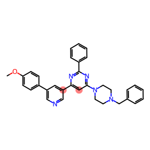 4-(4-BENZYL-PIPERAZIN-1-YL)-6-[5-(4-METHOXY-PHENYL)-PYRIDIN-3-YL]-2-PHENYL-PYRIMIDINE