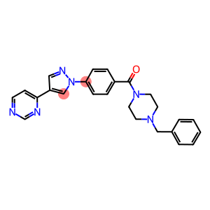 1-BENZYL-4-[4-(4-(PYRIMIDIN-4-YL)-1H-PYRAZOL-1-YL)BENZOYL]PIPERAZINE