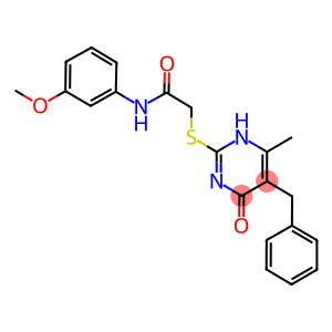 2-(5-BENZYL-6-METHYL-4-OXO-1,4-DIHYDRO-PYRIMIDIN-2-YLSULFANYL)-N-(3-METHOXY-PHENYL)-ACETAMIDE