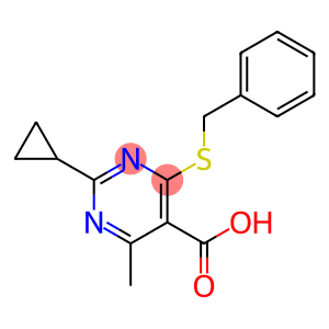 4-(benzylthio)-2-cyclopropyl-6-methylpyrimidine-5-carboxylic acid