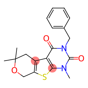 3-BENZYL-1,6,6-TRIMETHYL-1,5,6,8-TETRAHYDRO-2H-PYRANO[4',3':4,5]THIENO[2,3-D]PYRIMIDINE-2,4(3H)-DIONE