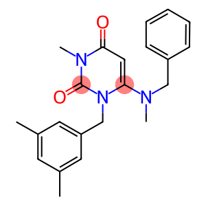 6-(BENZYL-METHYL-AMINO)-1-(3,5-DIMETHYL-BENZYL)-3-METHYL-1H-PYRIMIDINE-2,4-DIONE