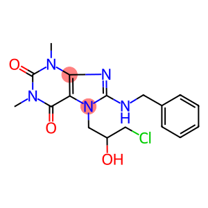 8-(BENZYLAMINO)-7-(3-CHLORO-2-HYDROXYPROPYL)-1,3-DIMETHYL-2,3,6,7-TETRAHYDRO-1H-2,6-PURINEDIONE