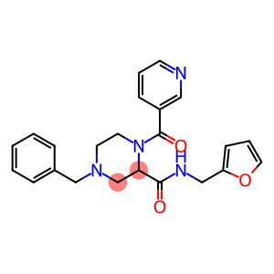 4-BENZYL-N-(2-FURYLMETHYL)-1-(PYRIDIN-3-YLCARBONYL)PIPERAZINE-2-CARBOXAMIDE