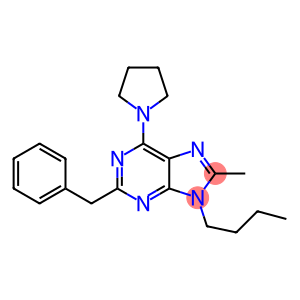 2-BENZYL-9-BUTYL-8-METHYL-6-(PYRROLIDIN-1-YL)-9H-PURINE