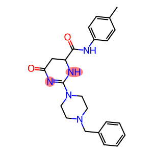 2-(4-BENZYL-1-PIPERAZINYL)-N-(4-METHYLPHENYL)-6-OXO-3,4,5,6-TETRAHYDRO-4-PYRIMIDINECARBOXAMIDE