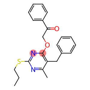 5-Benzyl-6-methyl-4-phenacyloxy-2-propylthiopyrimidine