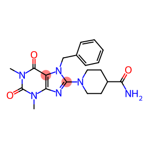 1-(7-BENZYL-1,3-DIMETHYL-2,6-DIOXO-2,3,6,7-TETRAHYDRO-1H-PURIN-8-YL)PIPERIDINE-4-CARBOXAMIDE