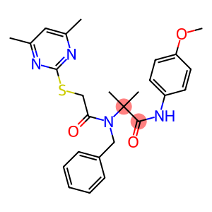 2-(BENZYL{2-[(4,6-DIMETHYL-2-PYRIMIDINYL)SULFANYL]ACETYL}AMINO)-N-(4-METHOXYPHENYL)-2-METHYLPROPANAMIDE