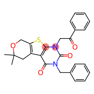 3-BENZYL-6,6-DIMETHYL-1-(2-OXO-2-PHENYLETHYL)-1,5,6,8-TETRAHYDRO-2H-PYRANO[4',3':4,5]THIENO[2,3-D]PYRIMIDINE-2,4(3H)-DIONE