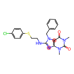 7-BENZYL-8-(2-(4-CHLOROPHENYLTHIO)ETHYLAMINO)-1,3-DIMETHYL-1H-PURINE-2,6(3H,7H)-DIONE