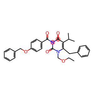 6-BENZYL-3-(4-BENZYLOXY-BENZOYL)-1-ETHOXYMETHYL-5-ISOPROPYL-1H-PYRIMIDINE-2,4-DIONE