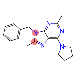 9-BENZYL-2,8-DIMETHYL-6-(PYRROLIDIN-1-YL)-9H-PURINE