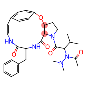 13-Benzyl-1-[2-[(dimethylamino)acetylamino]-3-methylbutyryl]-2,3,3a,13,14,15a-hexahydro-5,8-ethenopyrrolo[3,2-b][1,5,8]oxadiazacyclotetradecine-12,15(1H,11H)-dione