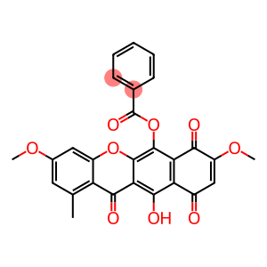 Benzoic acid 10,12-dihydro-11-hydroxy-3,8-dimethoxy-1-methyl-7,10,12-trioxo-7H-benzo[b]xanthen-6-yl ester