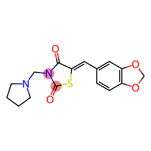 5-(1,3-benzodioxol-5-ylmethylene)-3-(1-pyrrolidinylmethyl)-1,3-thiazolidine-2,4-dione