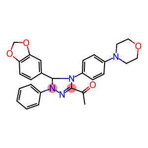 1-{5-(1,3-benzodioxol-5-yl)-4-[4-(4-morpholinyl)phenyl]-1-phenyl-4,5-dihydro-1H-1,2,4-triazol-3-yl}ethanone