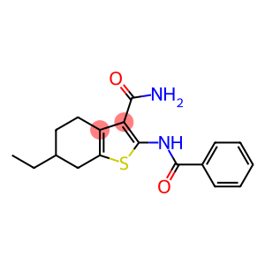 2-(benzoylamino)-6-ethyl-4,5,6,7-tetrahydro-1-benzothiophene-3-carboxamide