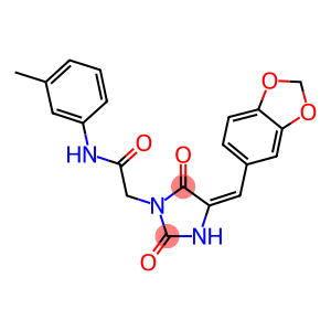 2-[4-(1,3-benzodioxol-5-ylmethylene)-2,5-dioxo-1-imidazolidinyl]-N-(3-methylphenyl)acetamide