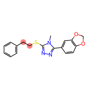 5-(1,3-benzodioxol-5-yl)-4-methyl-4H-1,2,4-triazol-3-yl 2-phenylethyl sulfide