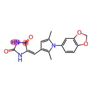 5-{[1-(1,3-benzodioxol-5-yl)-2,5-dimethyl-1H-pyrrol-3-yl]methylene}-2,4-imidazolidinedione