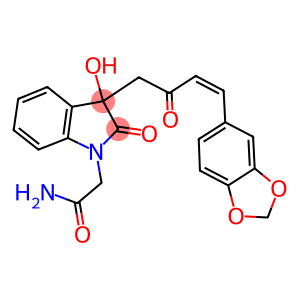 2-{3-[4-(1,3-benzodioxol-5-yl)-2-oxo-3-butenyl]-3-hydroxy-2-oxo-2,3-dihydro-1H-indol-1-yl}acetamide