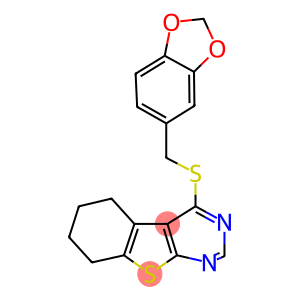 1,3-benzodioxol-5-ylmethyl 5,6,7,8-tetrahydro[1]benzothieno[2,3-d]pyrimidin-4-yl sulfide