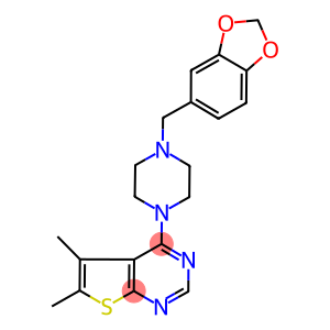 4-[4-(1,3-benzodioxol-5-ylmethyl)-1-piperazinyl]-5,6-dimethylthieno[2,3-d]pyrimidine