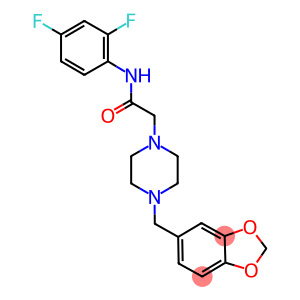 2-(4-(BENZO[D]1,3-DIOXOLAN-5-YLMETHYL)PIPERAZINYL)-N-(2,4-DIFLUOROPHENYL)ETHANAMIDE