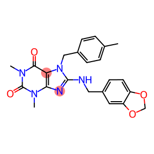 8-(BENZO[D][1,3]DIOXOL-5-YLMETHYLAMINO)-1,3-DIMETHYL-7-(4-METHYLBENZYL)-1H-PURINE-2,6(3H,7H)-DIONE