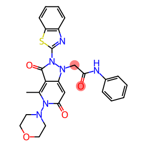 2-(2-(BENZO[D]THIAZOL-2-YL)-4-METHYL-5-MORPHOLINO-3,6-DIOXO-2,3,5,6-TETRAHYDROPYRAZOLO[4,3-C]PYRIDIN-1-YL)-N-PHENYLACETAMIDE