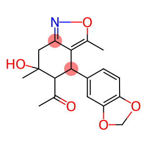 1-[4-(1,3-BENZODIOXOL-5-YL)-6-HYDROXY-3,6-DIMETHYL-4,5,6,7-TETRAHYDRO-2,1-BENZISOXAZOL-5-YL]ETHANONE