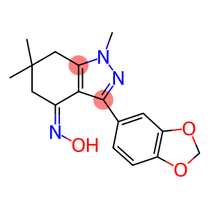 3-BENZO[D]1,3-DIOXOLAN-5-YL-4-(HYDROXYIMINO)-1,6,6-TRIMETHYL-5,6,7-TRIHYDRO1H-INDAZOLE