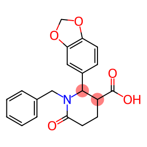 2-(1,3-BENZODIOXOL-5-YL)-1-BENZYL-6-OXO-3-PIPERIDINECARBOXYLIC ACID