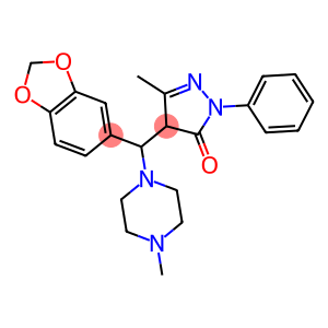 4-(BENZO[D]1,3-DIOXOLEN-5-YL(4-METHYLPIPERAZINYL)METHYL)-3-METHYL-1-PHENYL-2-PYRAZOLIN-5-ONE