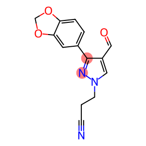 3-[3-(1,3-BENZODIOXOL-5-YL)-4-FORMYL-1H-PYRAZOL-1-YL]PROPANENITRILE