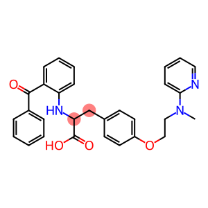 2-((2-benzoylphenyl)amino)-3-(4-(2-(methylpyridin-2-ylamino)ethoxy)phenyl)propionic acid