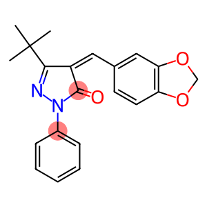 4-(BENZO[3,4-D]1,3-DIOXOLEN-5-YLMETHYLENE)-3-(TERT-BUTYL)-1-PHENYL-2-PYRAZOLIN-5-ONE