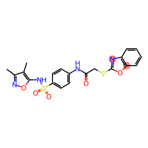 2-(BENZO[D]OXAZOL-2-YLTHIO)-N-(4-(N-(3,4-DIMETHYLISOXAZOL-5-YL)SULFAMOYL)PHENYL)ACETAMIDE