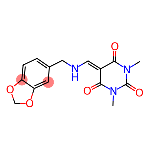 5-{[(1,3-BENZODIOXOL-5-YLMETHYL)AMINO]METHYLENE}-1,3-DIMETHYLPYRIMIDINE-2,4,6(1H,3H,5H)-TRIONE