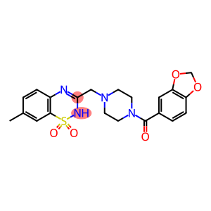 3-([4-(1,3-BENZODIOXOL-5-YLCARBONYL)PIPERAZIN-1-YL]METHYL)-7-METHYL-2H-1,2,4-BENZOTHIADIAZINE 1,1-DIOXIDE