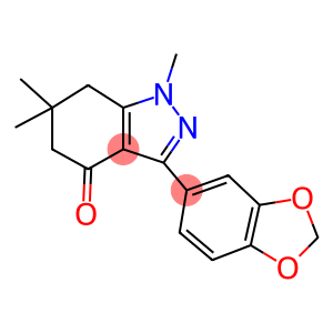 3-BENZO[D]1,3-DIOXOLEN-5-YL-1,6,6-TRIMETHYL-5,6,7-TRIHYDRO1H-INDAZOL-4-ONE