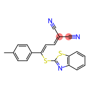 2-[3-(1,3-benzothiazol-2-ylthio)-3-(4-methylphenyl)prop-2-enylidene]malononitrile
