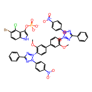 2-(4-IODOPHENYL)-5-(4-NITROPHENYL)-3-PHENYLTETRAZOLIUM CHLORIDE AND 5-BROMO-4-CHLORO-3-INDOLYL-PHOSPHATE, TOLUIDINE-SALT