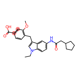 4-[5-Cyclopentylacetylamino-1-ethyl-1H-indol-3-ylmethyl]-3-methoxybenzoic acid