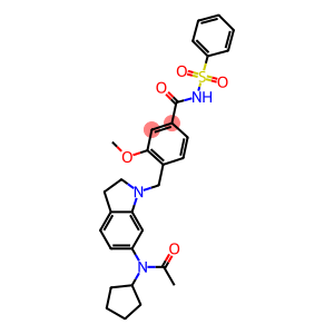 4-[6-(Cyclopentylacetylamino)-(2,3-dihydro-1H-indol)-1-ylmethyl]-3-methoxy-N-(phenylsulfonyl)benzamide