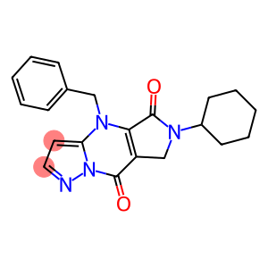 6-Cyclohexyl-6,7-dihydro-4-benzyl-4H-1,4,6,8a-tetraaza-s-indacene-5,8-dione